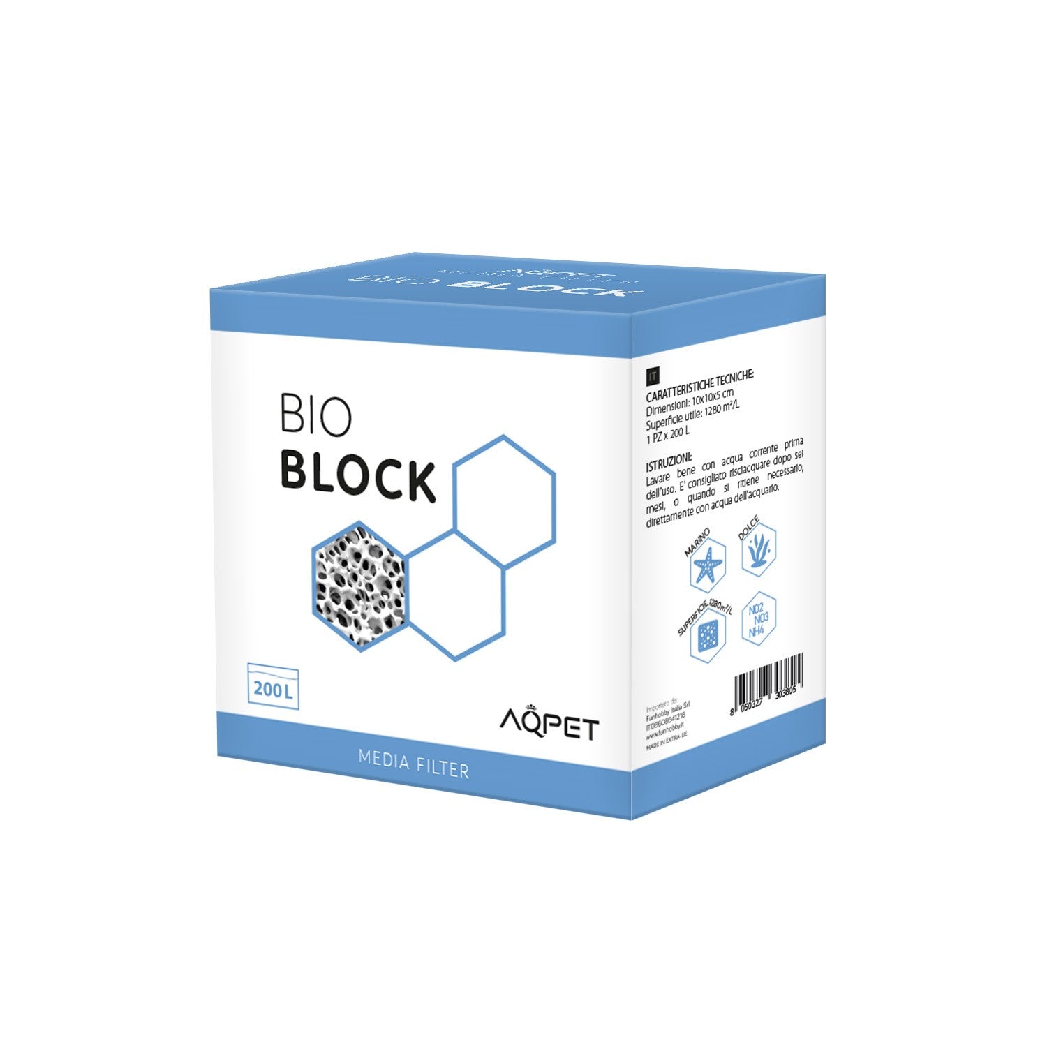 Filtro biologico in ceramica AQPet Bio Block 10x10x5 cm per acquari fino a 200 litri Filtro biologico in ceramica AQPet Bio Block 10x10x5 cm per acquari fino a 200 litri